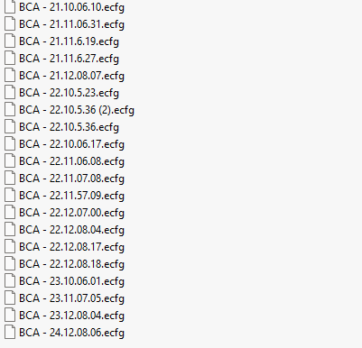 BCA ecfg files